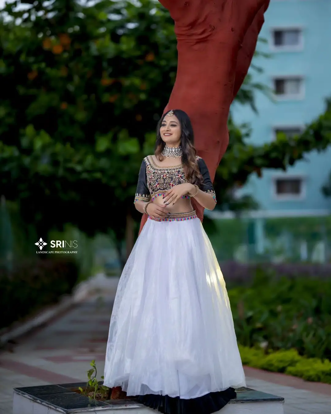 ETV Actress Bhanu Sri in Beautiful White Lehenga Black Choli